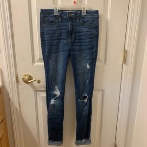 Hollister High Waisted Ripped Skinny Jeans